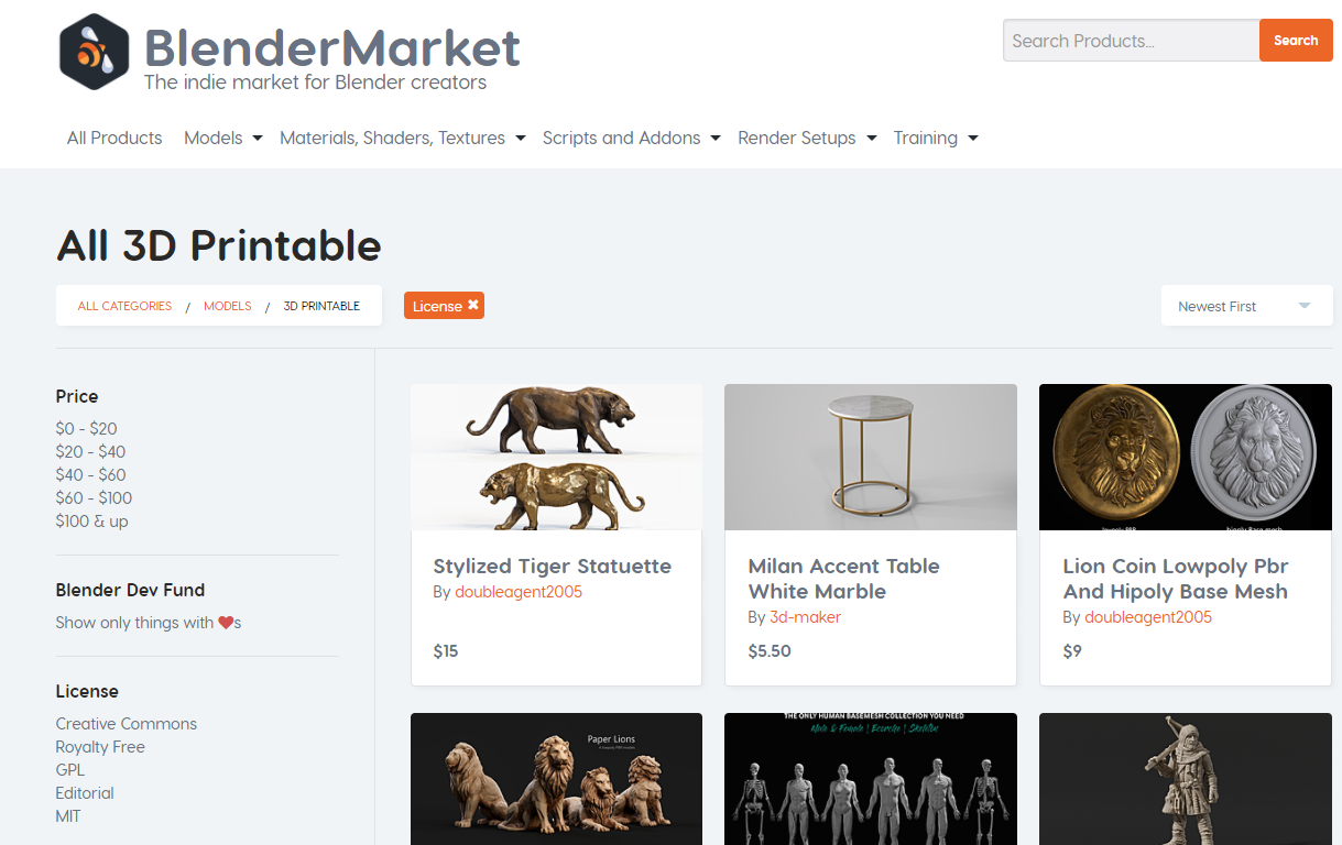 BlenderMarket screenshot