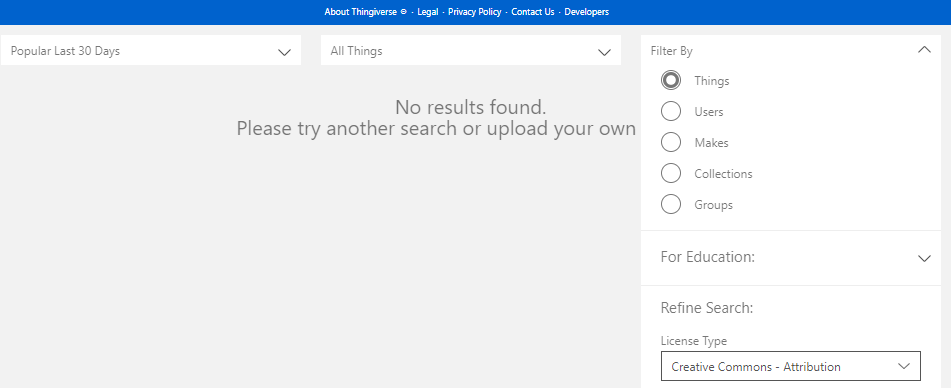License Filter - No Results Found